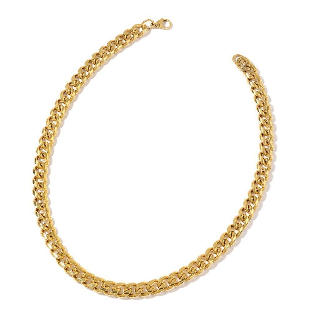 ION Plated YG Curb Necklace 24 in